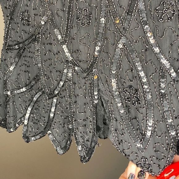 Steamy vintage beaded blouse Medium - Picture 7 of 7